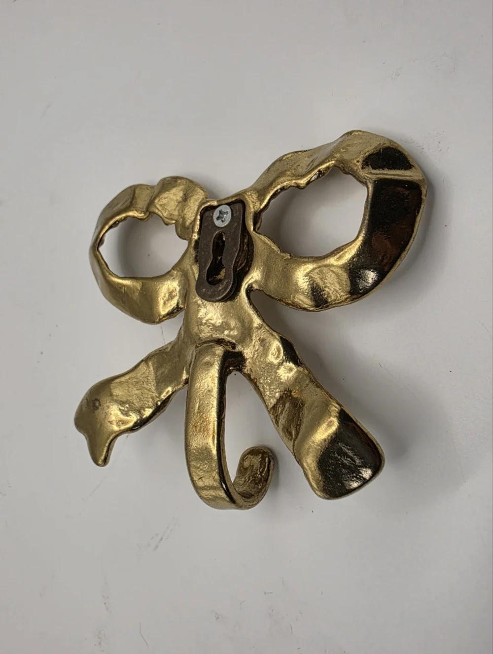 Gold Brass Bow-Knot Wall Hook Coquette Cottagecore Decor Vintage Boho